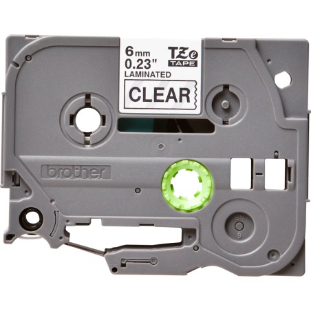 Brother TZE111 6MM BLACK ON CLEAR TAPE